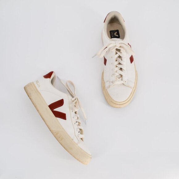 Veja Campo Chromefree Sneakers Extra White Rouille Leather Women's US 7 EU 38 - Picture 2 of 9